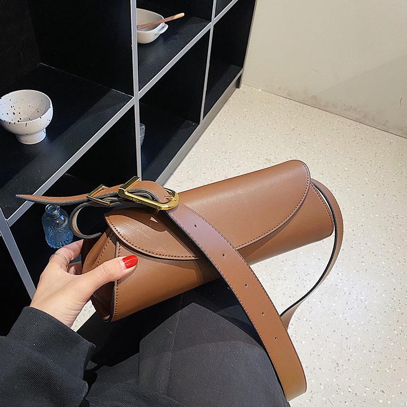 

Сумки через плечо во французском стиле для женщин, регулируемый широкий ремень, сумка через плечо, роскошные дизайнерские кошельки и сумки 28x11x10cm коричневый