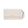 Jet Set Commuter Flap Leather Shoulder Crossbody Bag Large Women's White