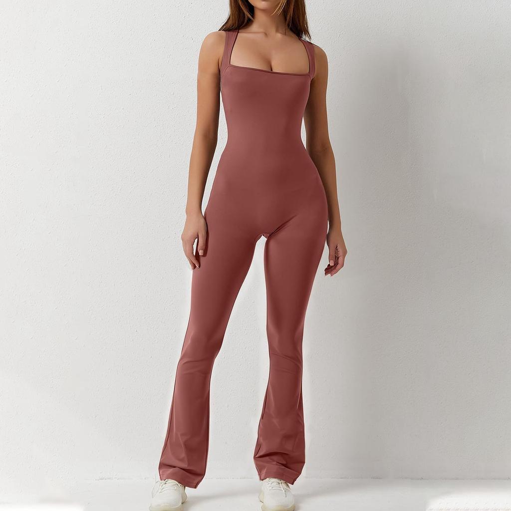 Women's Wide Leg Jumpsuit Women's Sleeveless Sexy Tight Casual Bodysuit Fitness Clothing