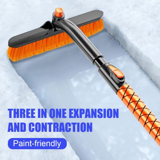 Pala de Nieve Rasqueta de Hielo 5 en 1 Cepillo de Nieve Multifuncional con Mango Retráctil Ergonómico