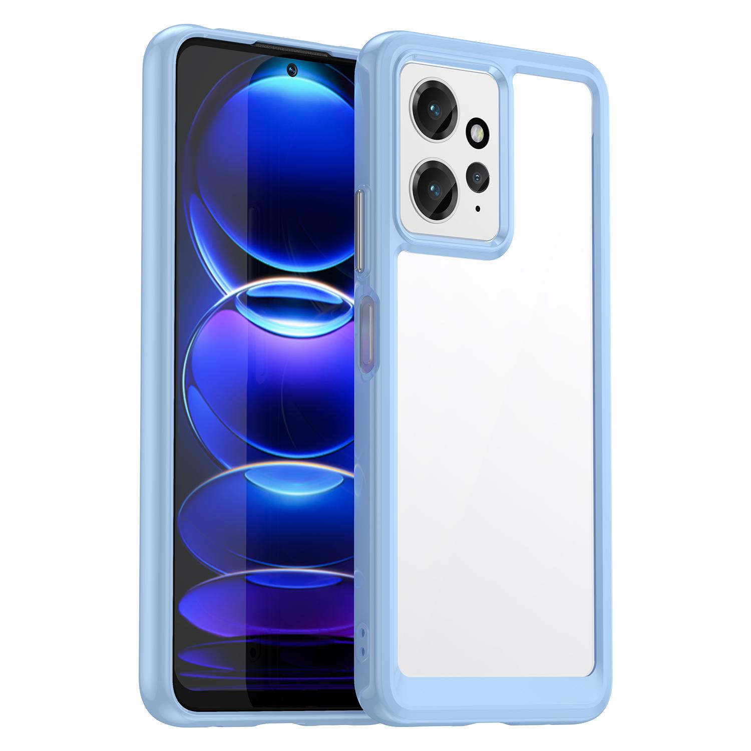 

For Xiaomi Redmi Note 12 4G TPU+Acrylic Phone Case Drop-proof Phone Cover Blue