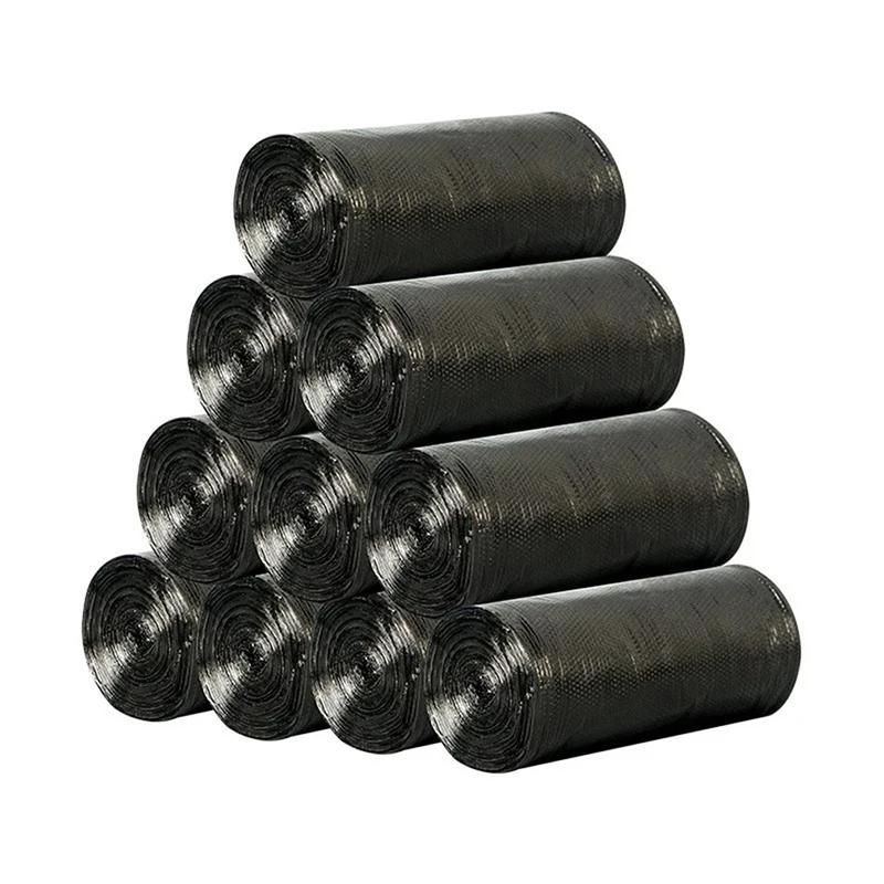 

75/150/300 шт. черный мешок для мусора, подходящий для офиса, туалета, кухни, хранения домашних животных, кемпинга, автомобиля, очистки, тонкого портативного хранения мусора 75PCS-5Rolls чёрный