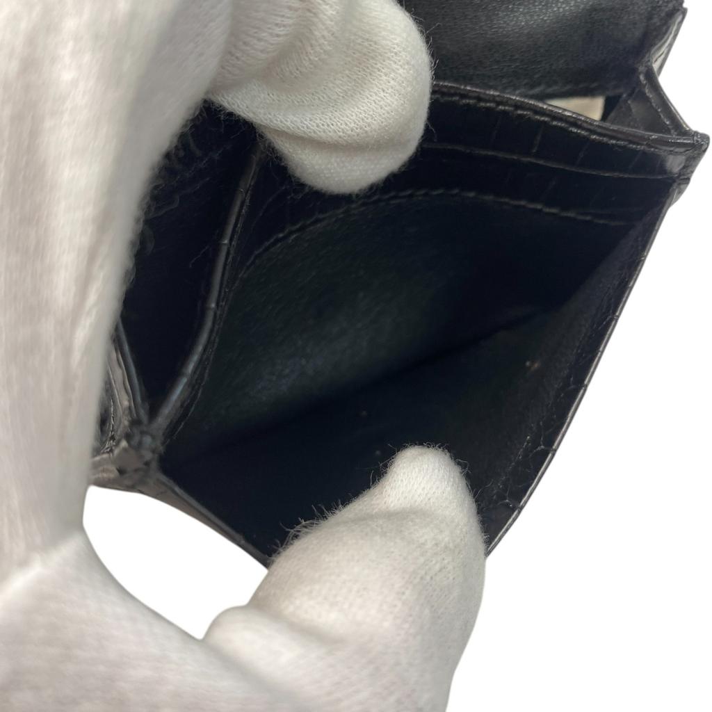 Gebrauchtes BOTTEGAVENETA Kartenetui schwarz Krokodil Herren