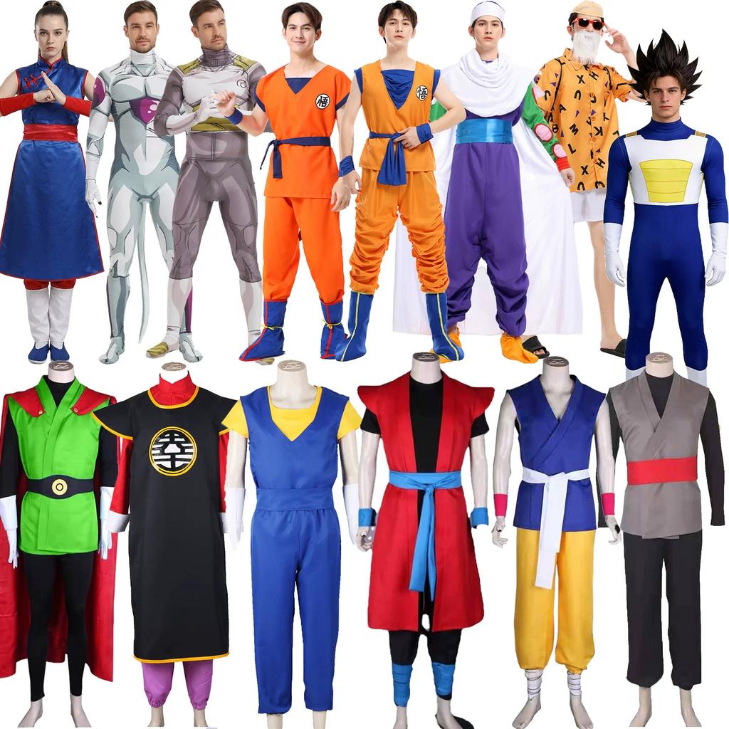 Dragon Ball Goku, Piccolo & Master Roshi Cosplay Costume, Adult Halloween Anime Role Play Suit