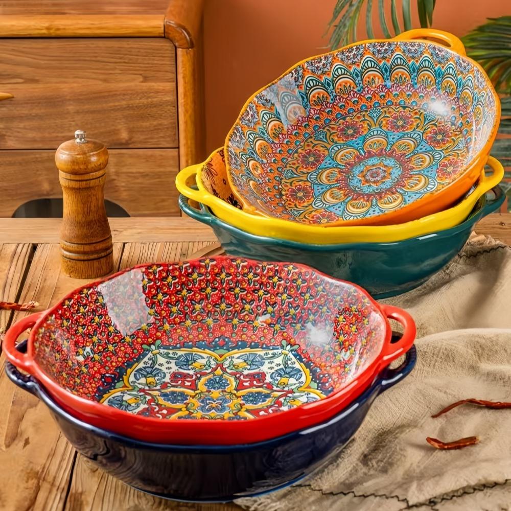 Bohemian Amphora Soup Bowl Household Ceramic Large Soup Bowl Noodle Bowl High Value Tableware Large Bowl Ramen Bowl Soup Bowl