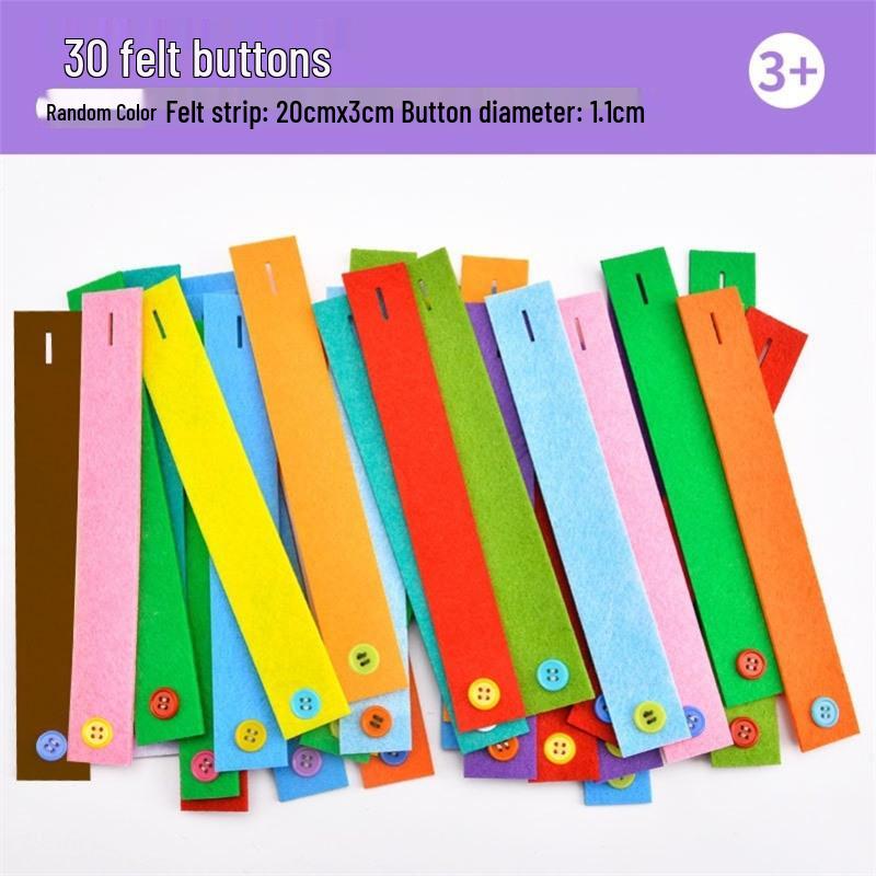 Montessori Felt Button Bracelet for Early Childhood Development - Ideal for 3-Year-Olds in Kindergarten Classrooms.