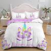 Cute Unicorn Duvet Cover Set Girly Pink Castle Bedding Set Single Twin Size For Princess Girl Dedicated Bedroom Decor Bedclothes