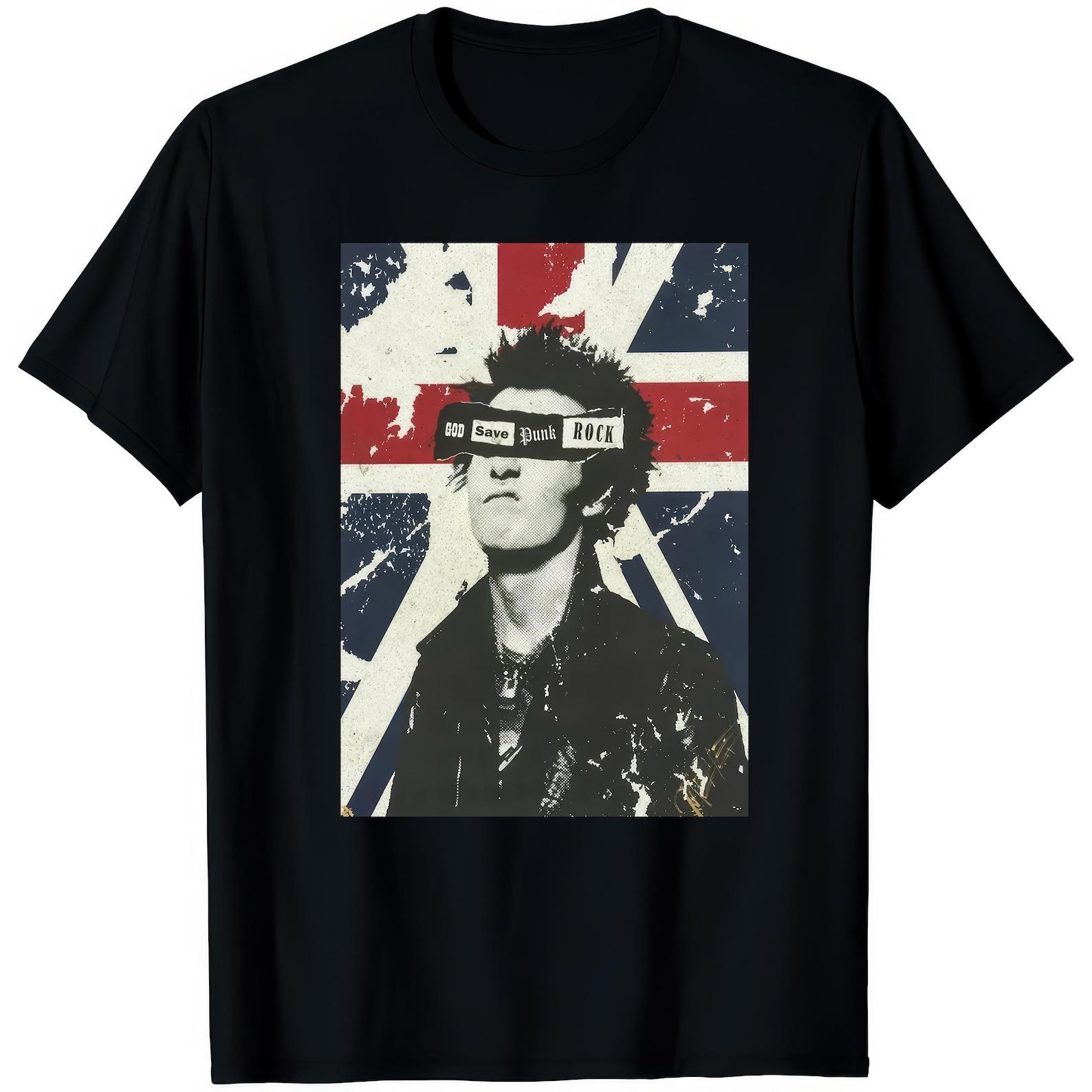 God Save Punk Rock Graphic T shirt - Retro Band Tee 4XL