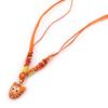Les Trésors De Lily [J8203] - Orange 'Cats' Designer Necklace