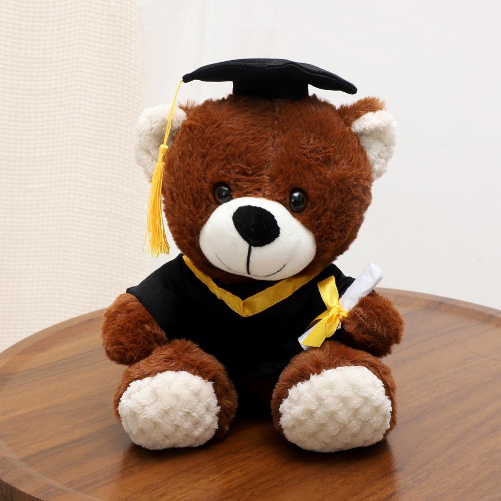 Stuffed Soft Graduation Bear Doll 25cm Sitting Bear Doll New Plush Dr. Bear  Graduation Gift