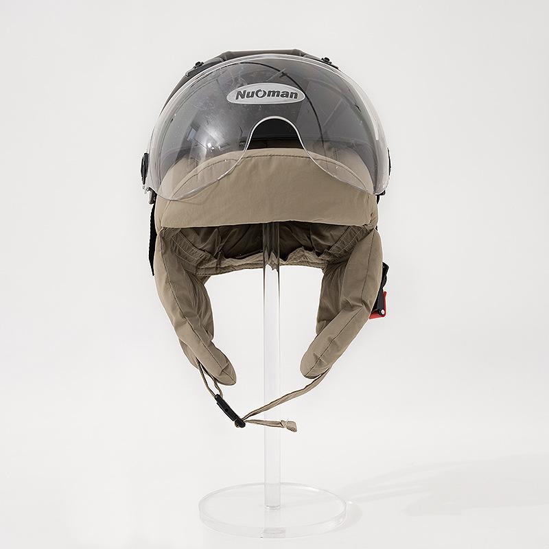 Lightweight and super thick down cotton Lei Feng hat men's warm ear protection hat women's autumn and winter cycling anti-wind and cold helmet liner