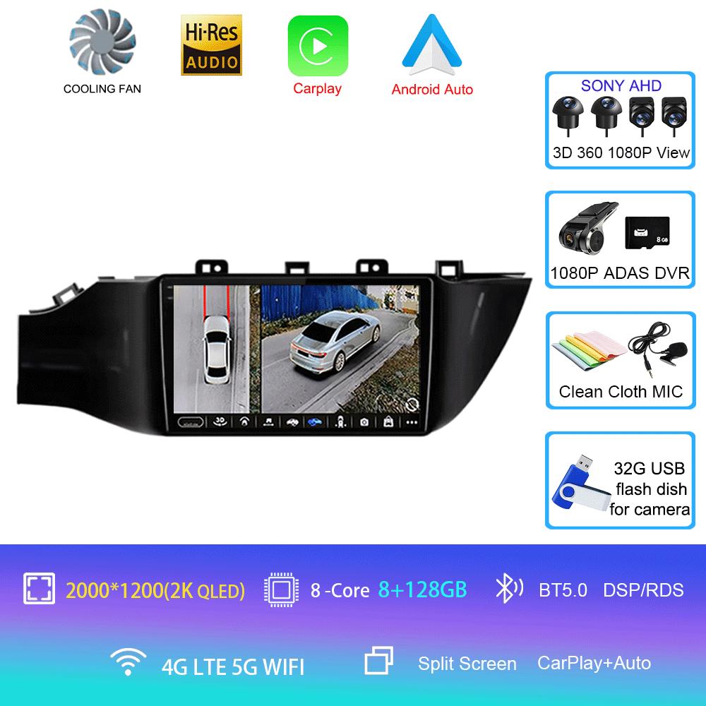 Android 14 Car Radio For Kia RIO 4 2016 - 2020  Multimedia Video Player Navigation stereo GPS  No 2din 2 din dvd
