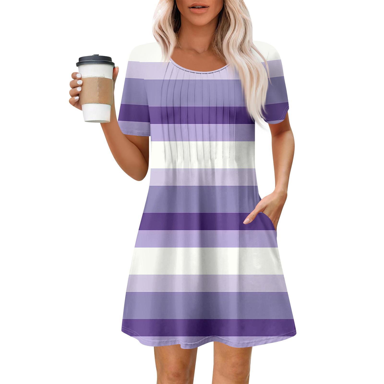 

Женское летнее платье свободного покроя для пляжного отдыха, сарафан с коротким рукавом и круглым вырезом, с карманом, с коротким рукавом, платье-рубашка L