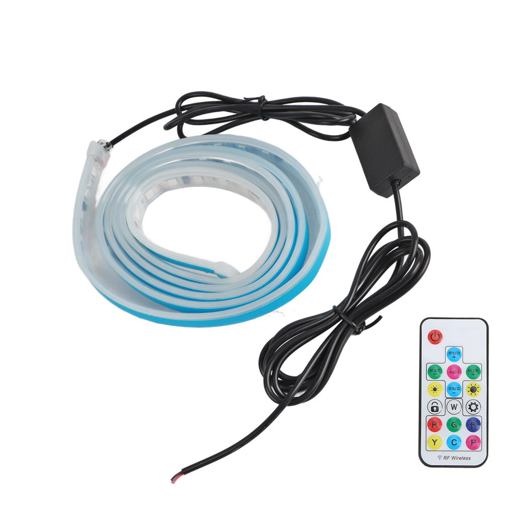 1.8m Flexible Car LED Light Strip with Remote Control Universal 12V 5W RGB Colorful for Front Bonnet