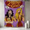 2 Broke American Sitcom Wall Tapestry Aesthetic Wall Hanging Printed Fabric Blanket Decorative Tapestries For Bedroom Living Room Home Decor