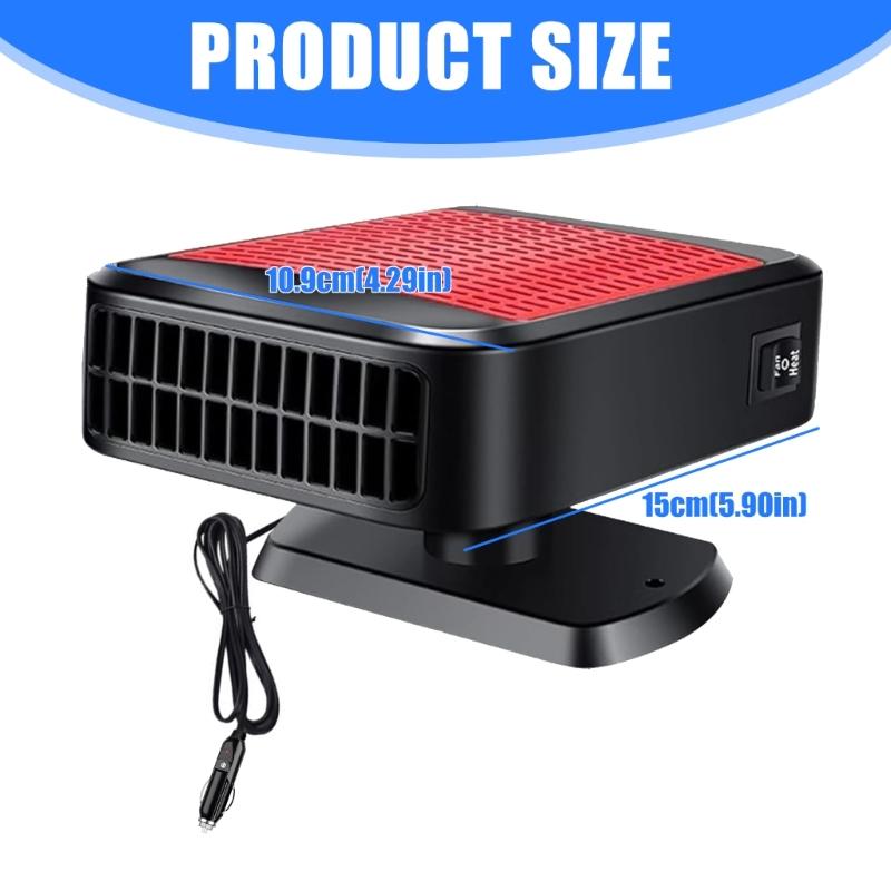 Energy Efficient 12V Car Warmer Fan ABS High Temperature Resistant Shell Rapid Heating Tool Free Mounting For Most Vehicles All Season Use