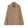 European & American Women's Suede-Effect Motorcycle Lapel Jacket