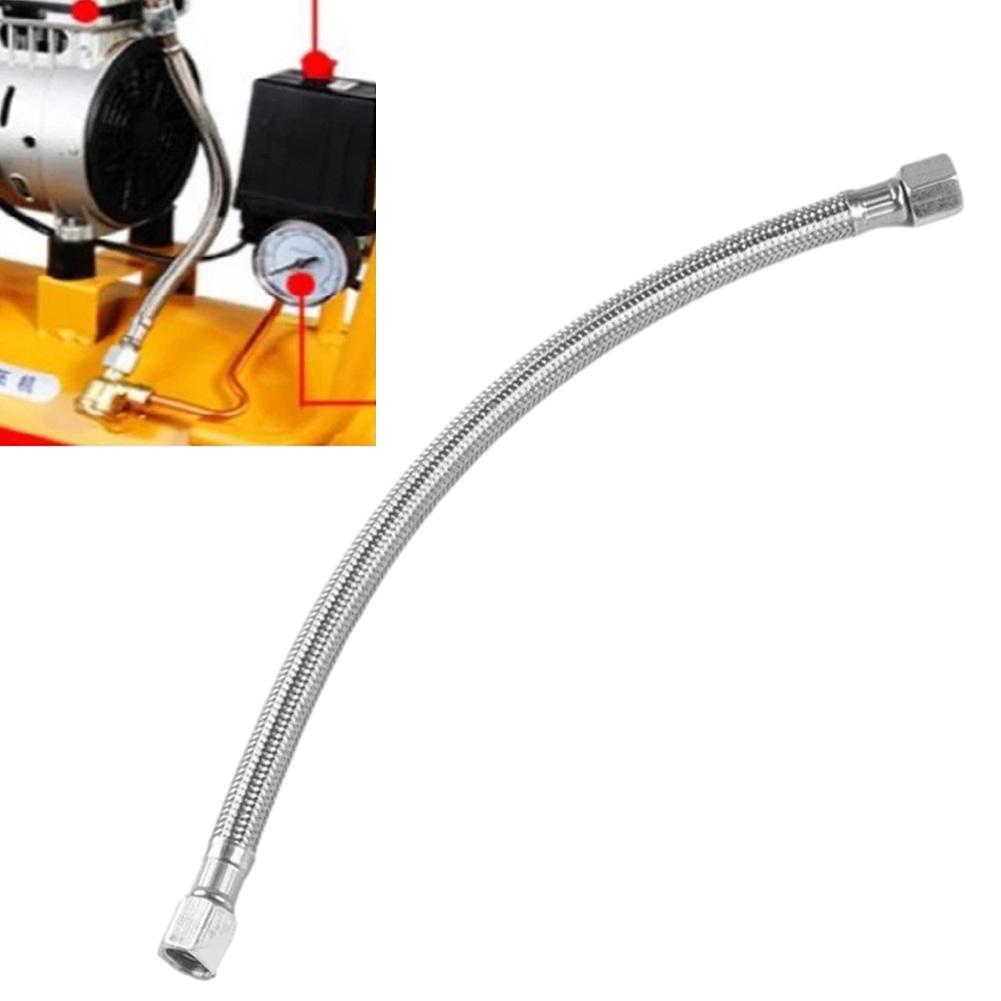 

Practical Air Compressor Flexible Hose Stainless Steel Construction Easy Installation 350mm Length Check Valve