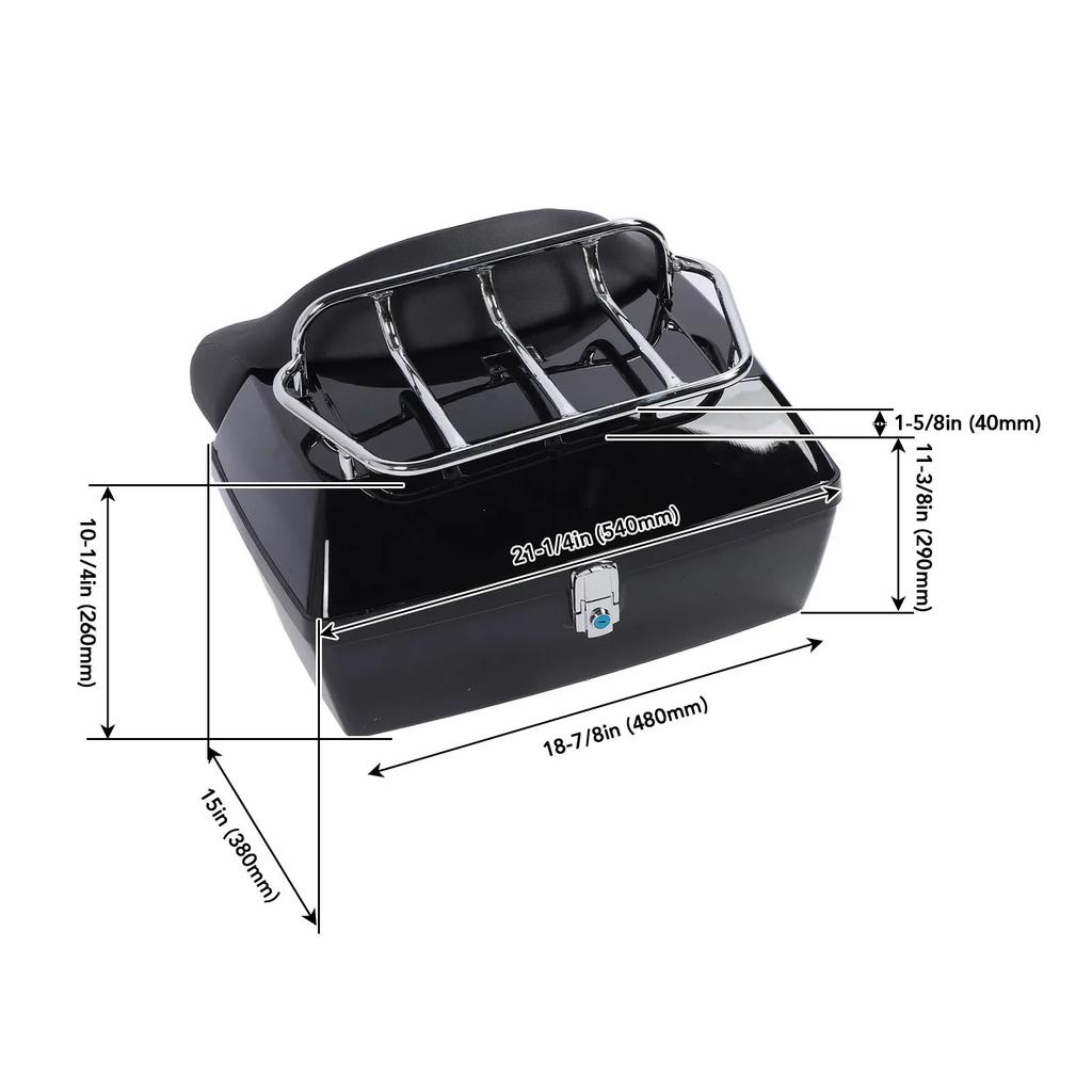 Motorcycl Trunk Tail Box 48L High Security Water Resistant Fit Stable Motorcycle Rear Case  Proof for Helmet for Helmets Luggage