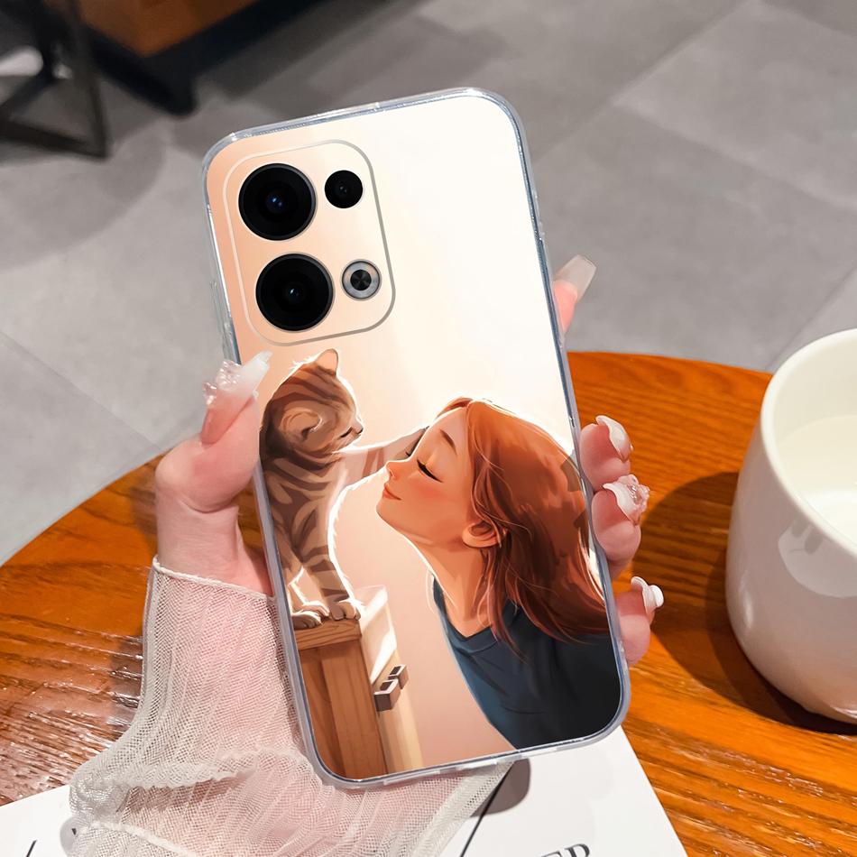 For Oppo Reno 13 Pro Case Creative Clear Soft Back Cover For Oppo Reno13 Pro 13Pro 5G TPU Slim Silicone Anti Drop Phone Cases