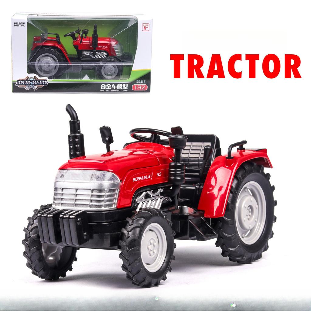 1:32 Farm Specific Tractor Alloy Model Toy Car Sound Light Doors Opened Pull Back Farmer's Cars Models Kids Birthday Gifts