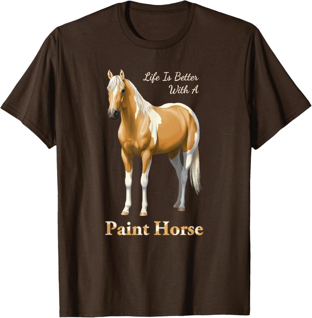 Tričko Paint Horse s grafikou Palomino Pinto, ležérní, bavlněné