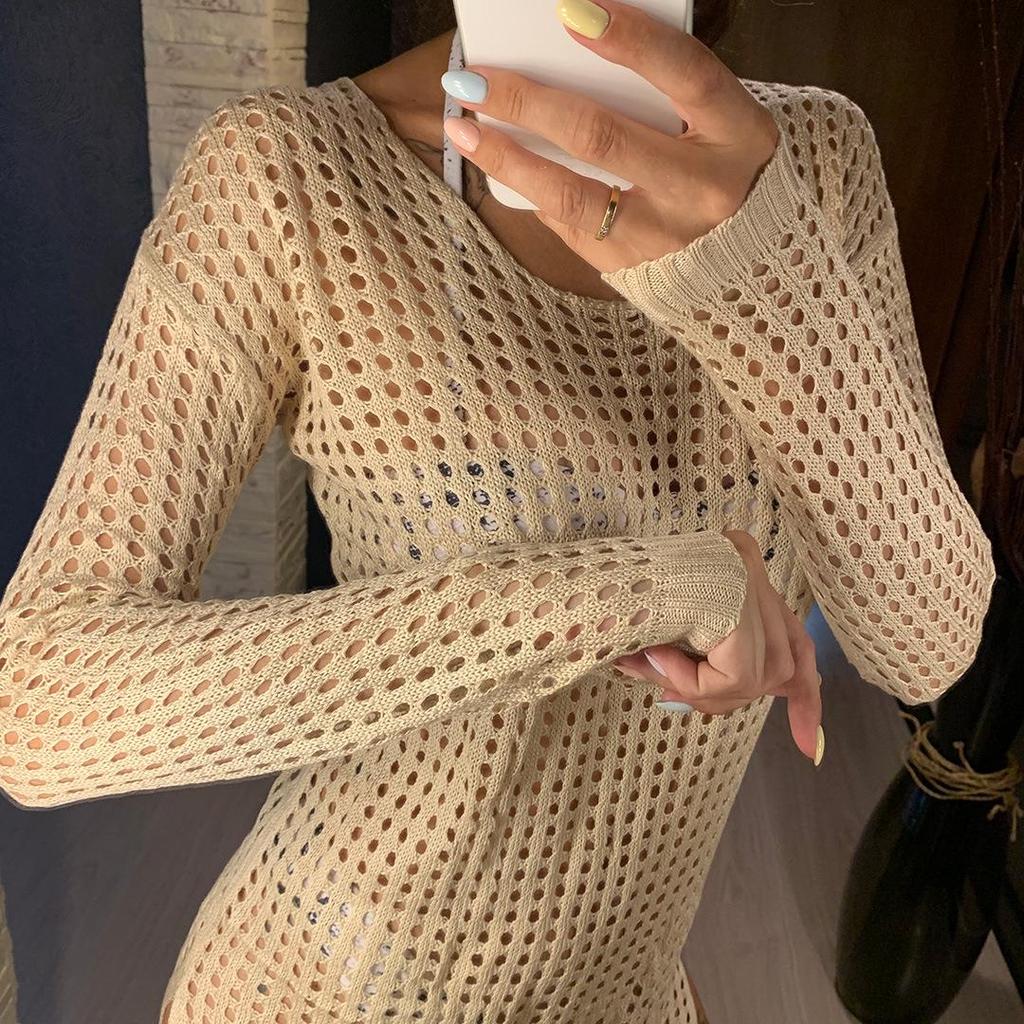 2021 European & American Hollow Knit Beachwear Bikini Cover-Up