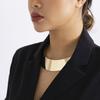 Punk Vintage Goldfarbe Metall Torques Choker Halskette für Frauen Übertriebene Breite Kragen Halskette Steampunk Schmuck Zubehör