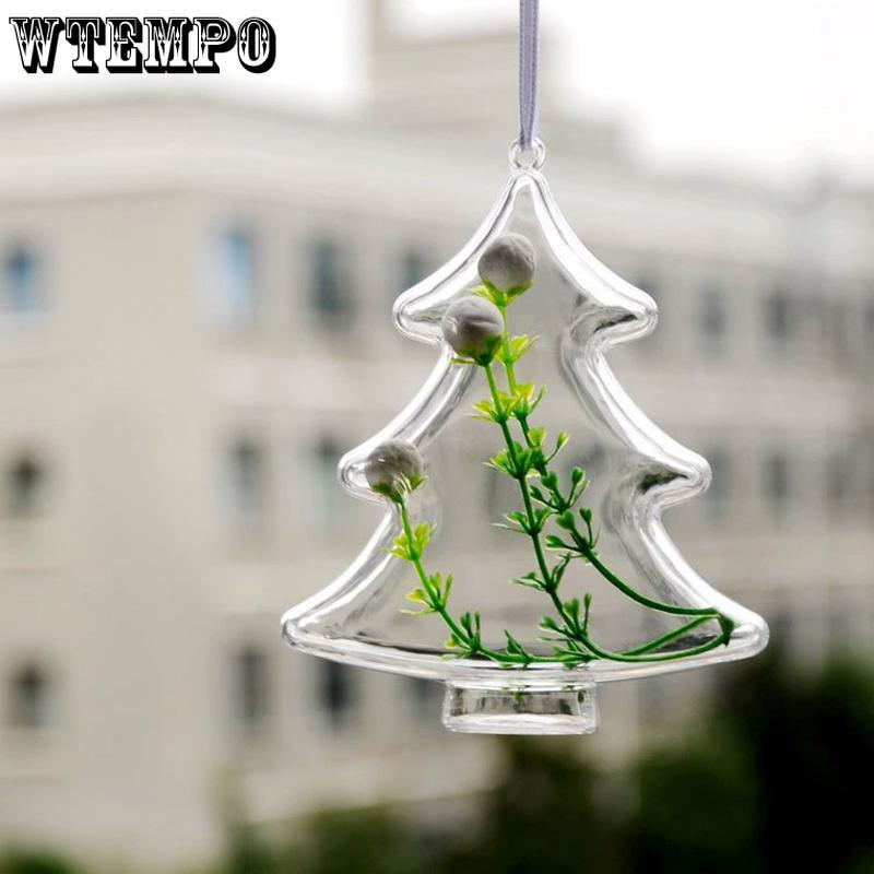 WTEMPO 10PCS Transparent Plastic Christmas Tree Shaped Decorative Boxes Christmas Decorations DIY Christmas Gifts Home Ornaments and Pendants
