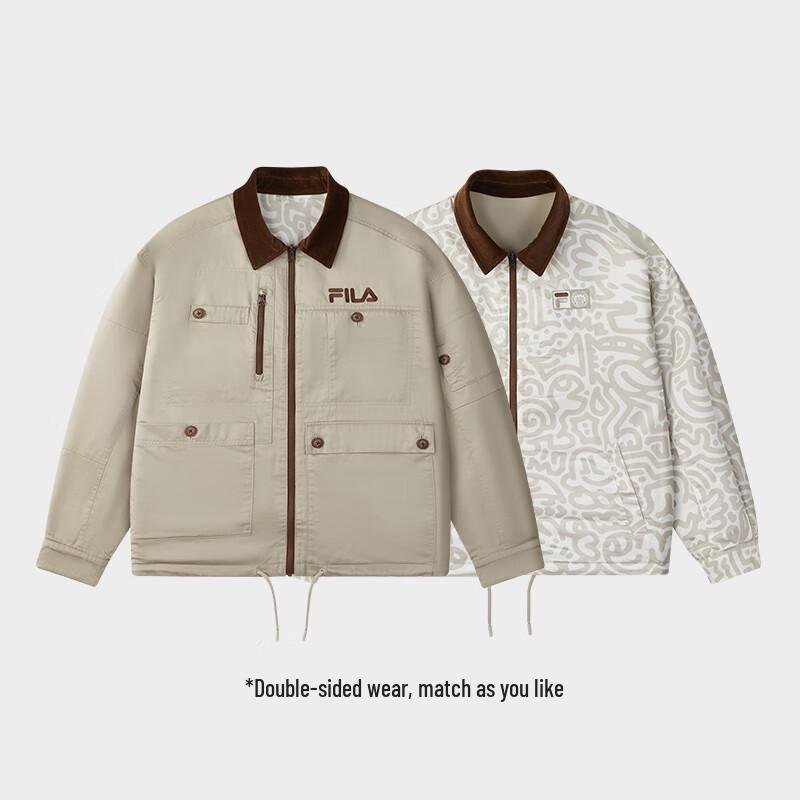 FILA FUSION Men s 2025 Winter Reversible Workwear Collar Jacket L