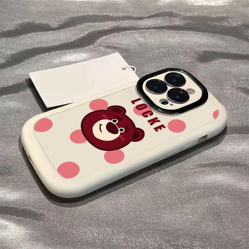 

Big Headed Strawberry Bear Suitable for Apple 15 Promax Mobile Phone Case IPhone 13 14 All Inclusive 12 Huawei Honor 11 iPhone 16