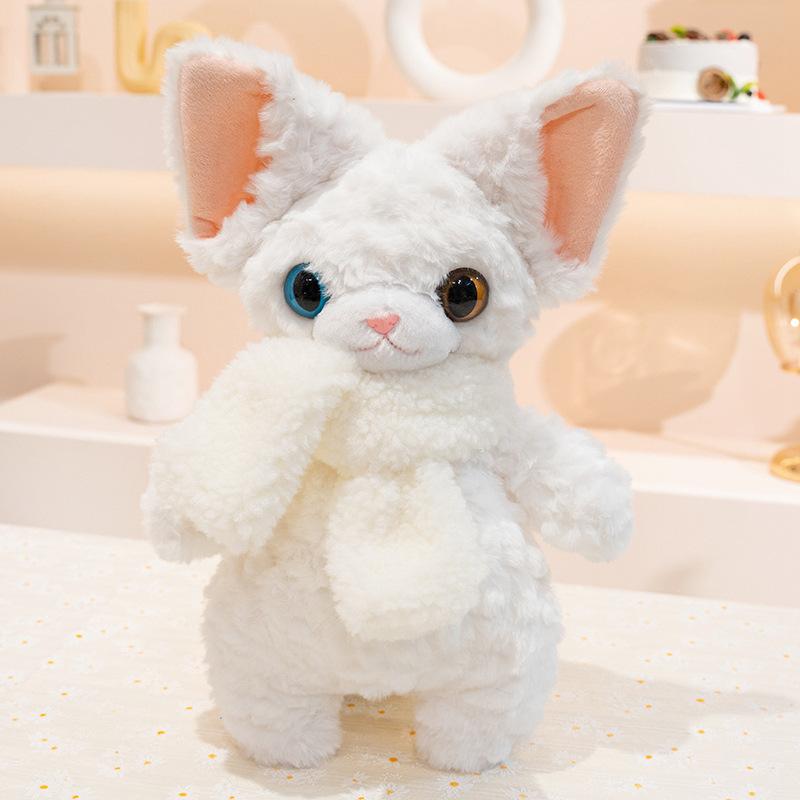 Cute cute scarf German cat doll plush toy black kitten doll girl soothing rag doll