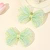 2Pcs Macaron Colors Bow Hair Clips Sweet Chiffon Mesh Hairpin Colorful Stripes Barrette For Girls Kids Headwear Hair Accessories