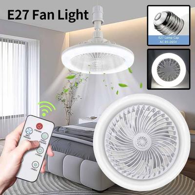 2-in-1 Deckenventilatorlampe LED-Ventilatorlicht mit Fernbedienung 3-Gang E27-Schraube 85-265 V LED-Licht für Schlafzimmer-Wohnzimmerbeleuchtung