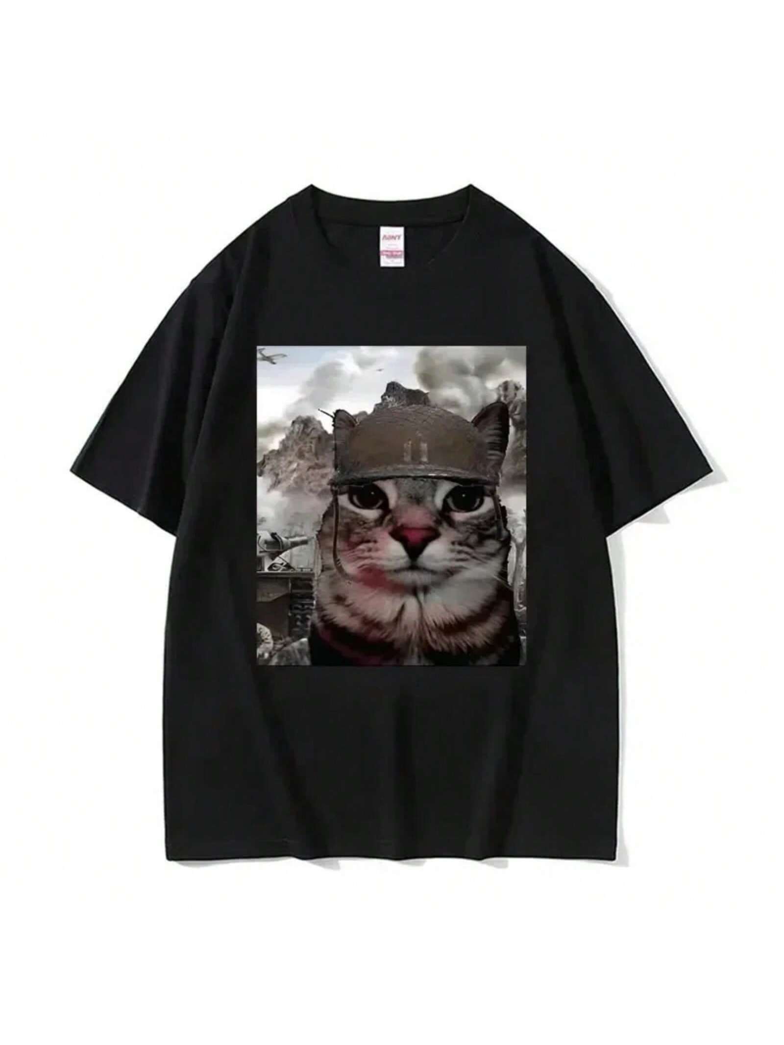 Thousand Yard Stare Funny Cat Meme T Shirts Men Women s Fashion Casual Short Sleeve T-Shirts Cotton Oversized T-Shirt Streetwear2 S разноцветный