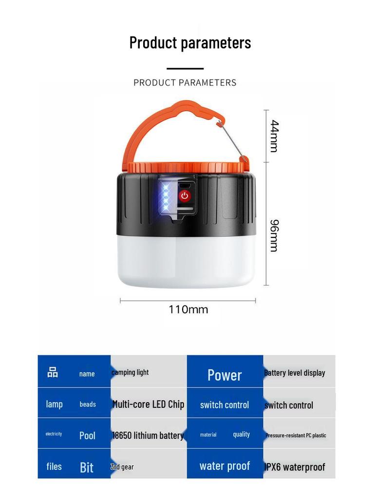 LED Solar Charging Light Bulb for Outdoor Camping and Emergency Power Outages