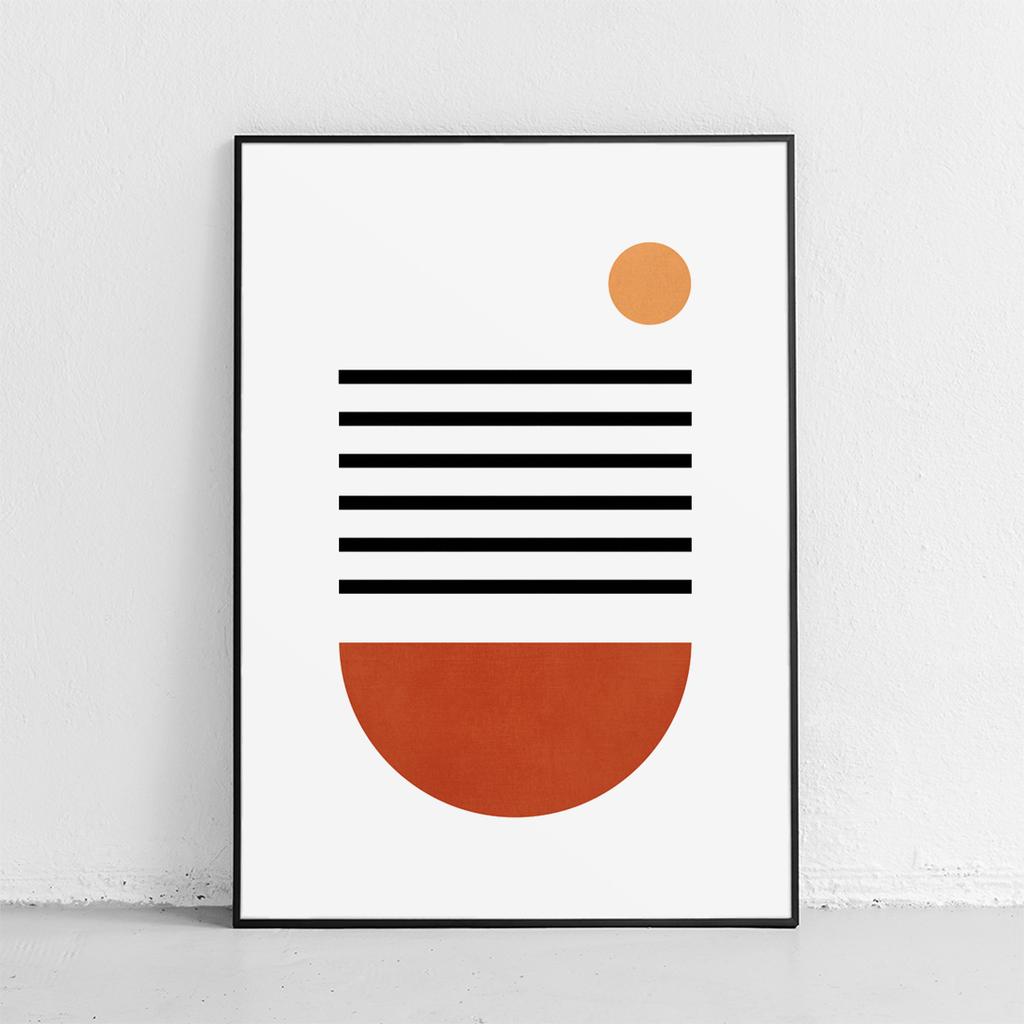 Geometric Boho Style Poster In a Black Frame
