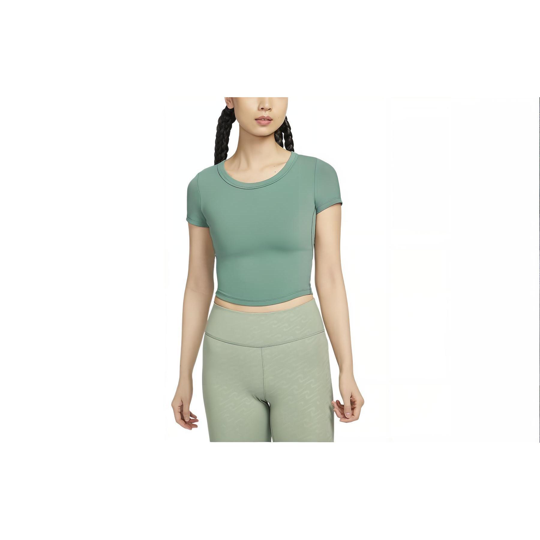 

Новые укороченные топы Nike One Fitted для женщин, цвет Coast Blue/черный FN2805-361 L