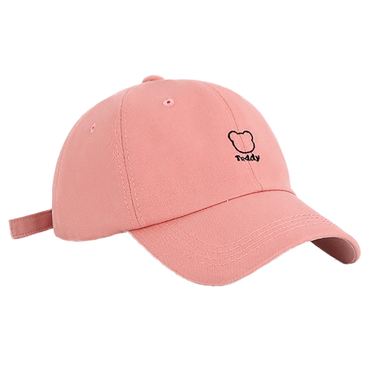 

Hat Cap Y2K English Letters Bear Casual Stylish Natural Cute Women Men CZ264 [White Fang] (Pink) розовый