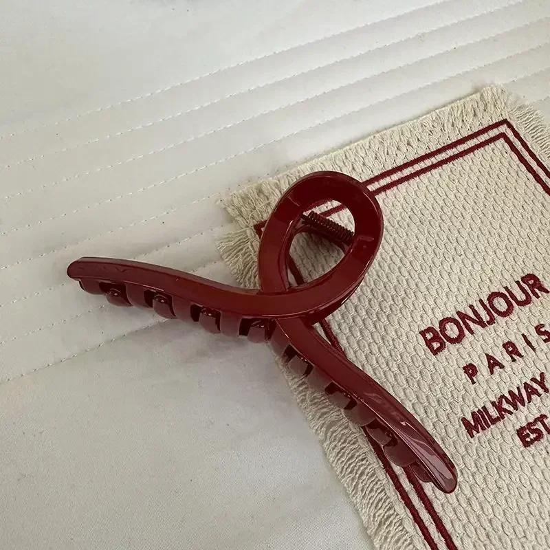 

Women Red Bright Color Hair Claws Barrettes Hairpins Large Ponytail Crab Hair Clips Girls Hair Accessories Shark Clip Hairgrip