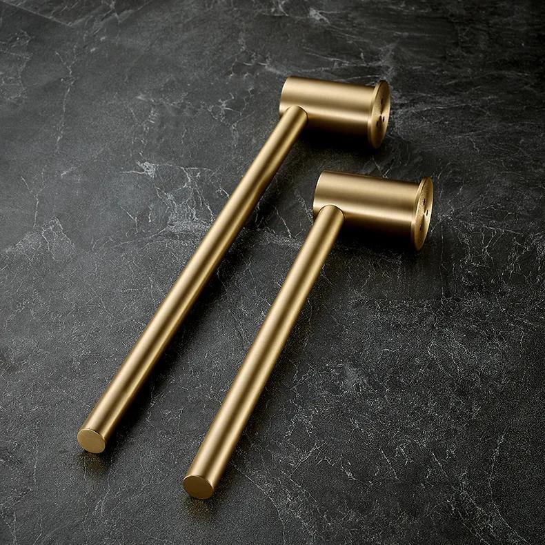 Fashionable All Copper Towel Rack Wall Mounted Towel Pole Bathroom Black Slipper Holder Hand Towel Bar Bathroom Accessories