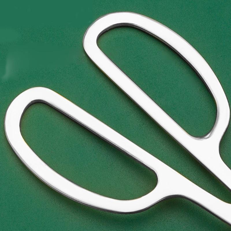 Double Hole Nonrust Steel Food Tongs For Grilling With Nonslip Handle And Enhanced Grip Kitchen BBQ Tool