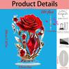 2D Wine Red Rose Acrylic Table Decor Home Wedding Decoration Valentine Mother's Day Gift