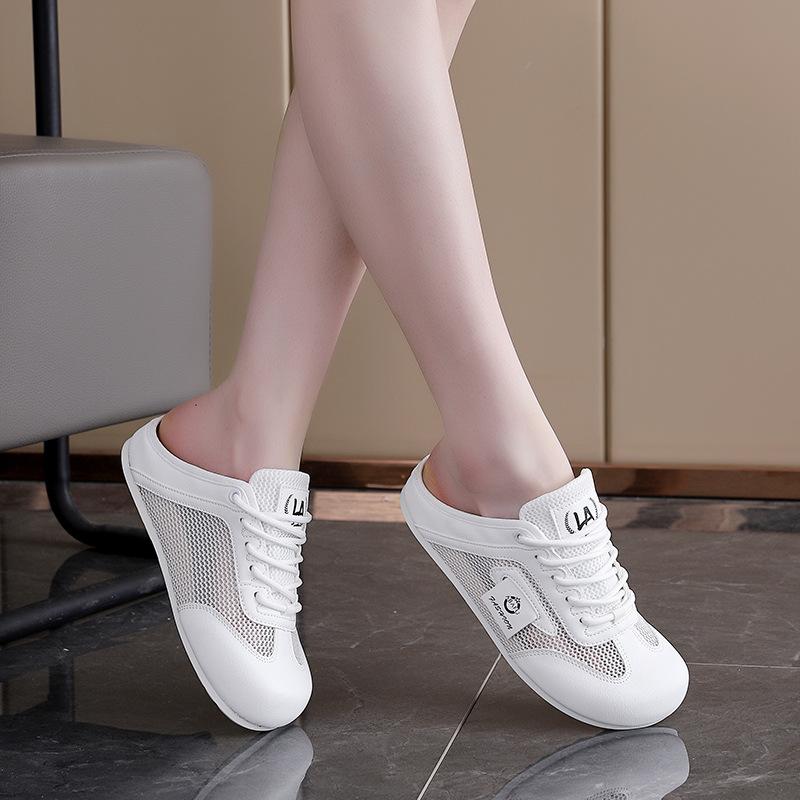 Flat-bottomed outer slippers women's 2025 summer new mesh breathable sports and leisure shoes non-slip women's shoes sandals 8588