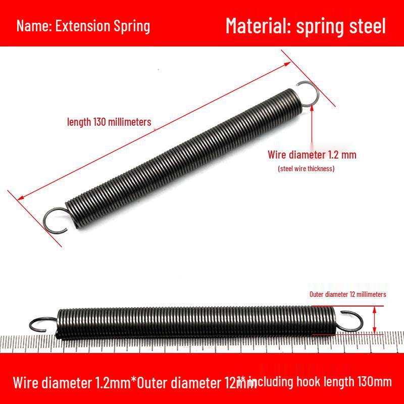 1.2mm Wire Extension Spring with Hook - Soft Tensile Force Spring Accessory