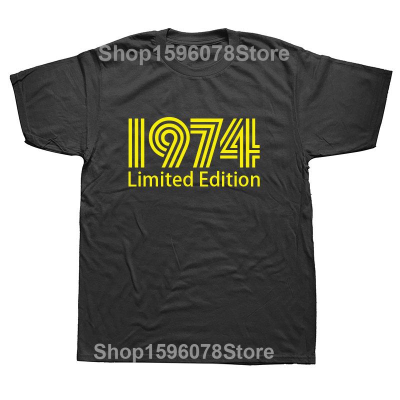 1974 Limited Edition Morsom 48-årsdag Grafisk T-skjorte Herre Sommerstil Mote Korte Ermer Streetwear T-skjorter