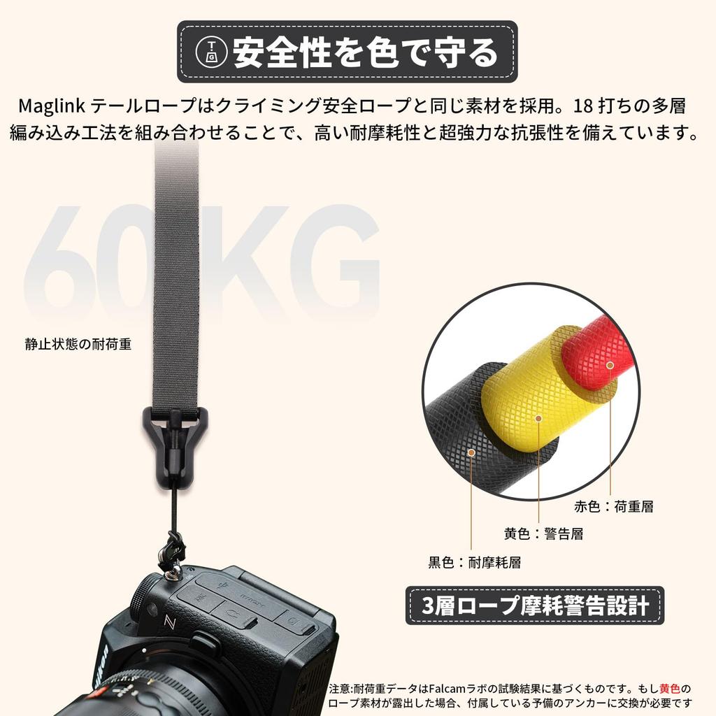 Ulanji Falcam Camera Shoulder Strap with Maglink Quick Adjustable Length from 950mm to 60kg Load Leather and Nylon 36mm for Mirrorless and SLR Classic