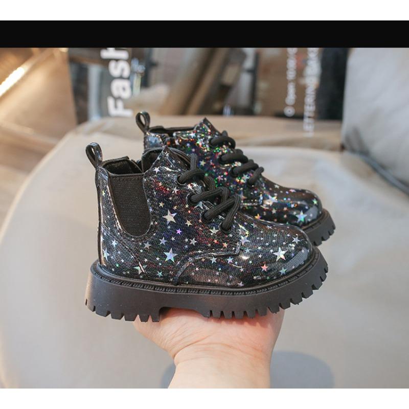 Autumn New Arrival: Girls  Fashion Patent Leather Martin Boots, Korean Style Low-Cut Versatile Ankle Boots 21