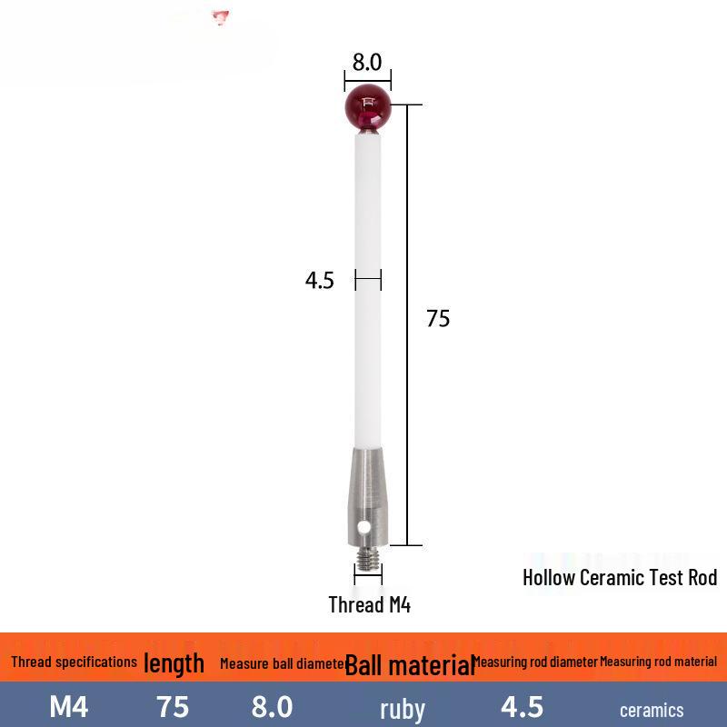 M4 Ceramic Rod Touch Probe - Jewel A-5000-3709/372