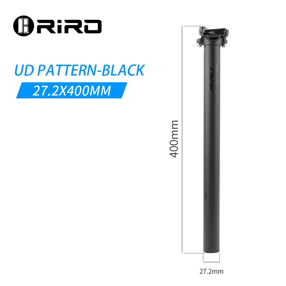 RIRO Carbon Fiber Bicycle Seatpost 27.2/30.9/31.8MM Ultralight Bike Seat Tube 400MM Durable Road Mountain Bike Seat Post